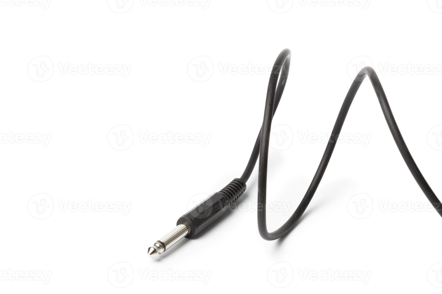 Black aux wire isolated on white photo