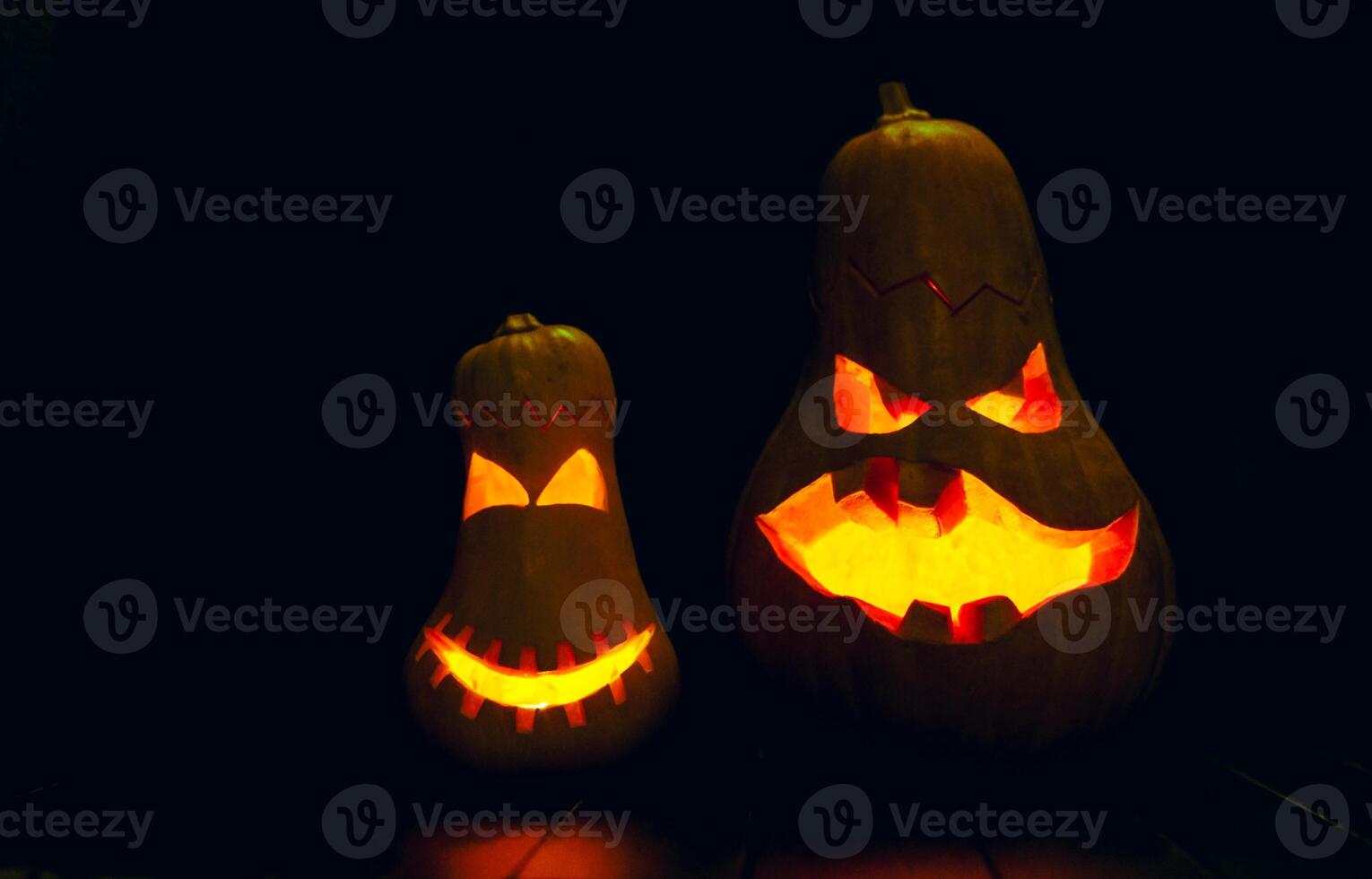 Scary Halloween pumpkins photo