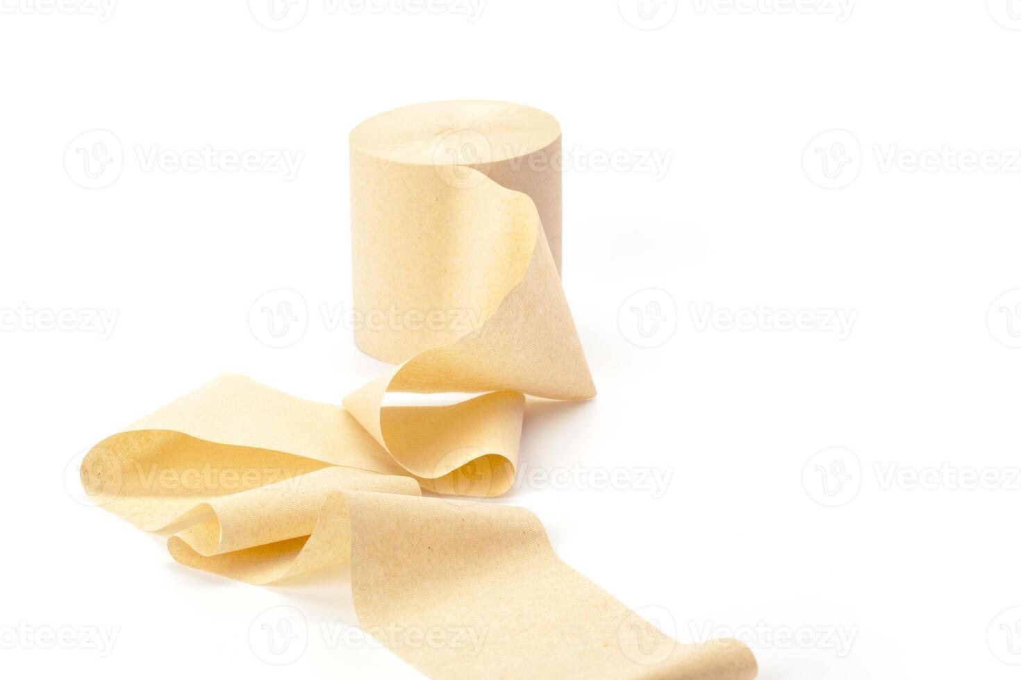 toilet paper isolated on white background photo