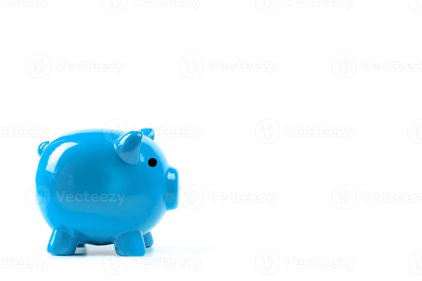 Blue piggy bank or money box photo