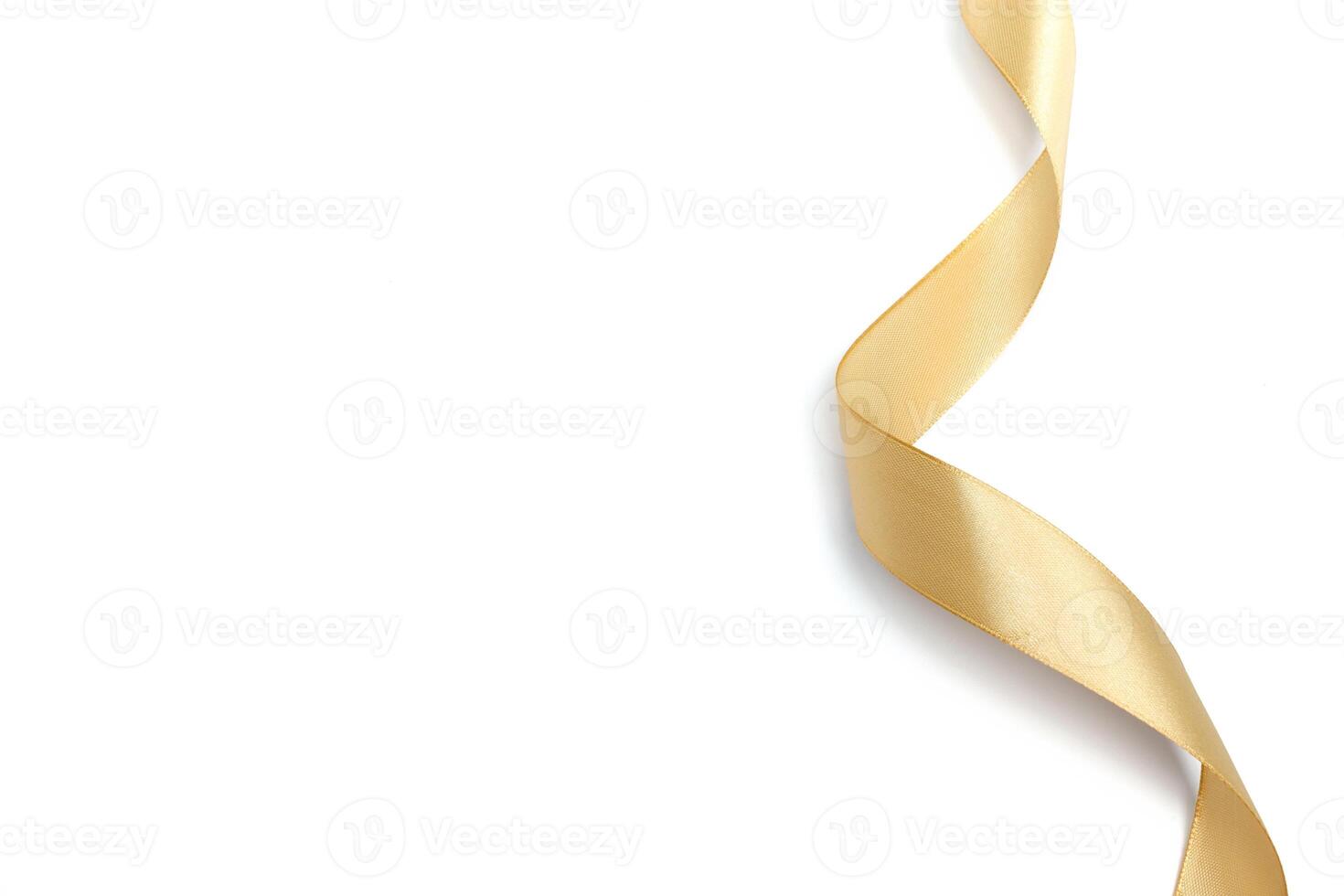 Golden ribbon collection isolated on white photo