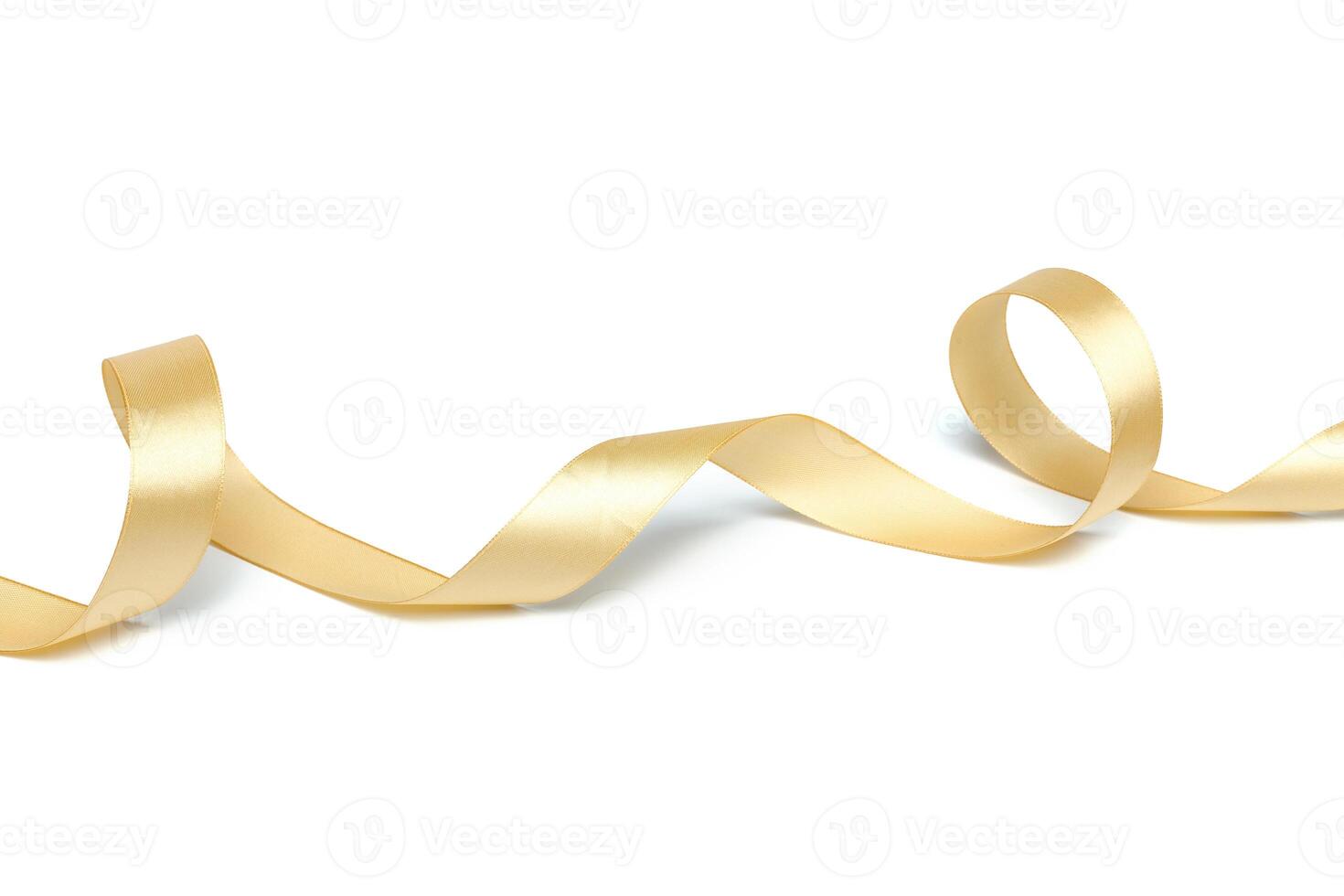 Golden ribbon collection isolated on white photo