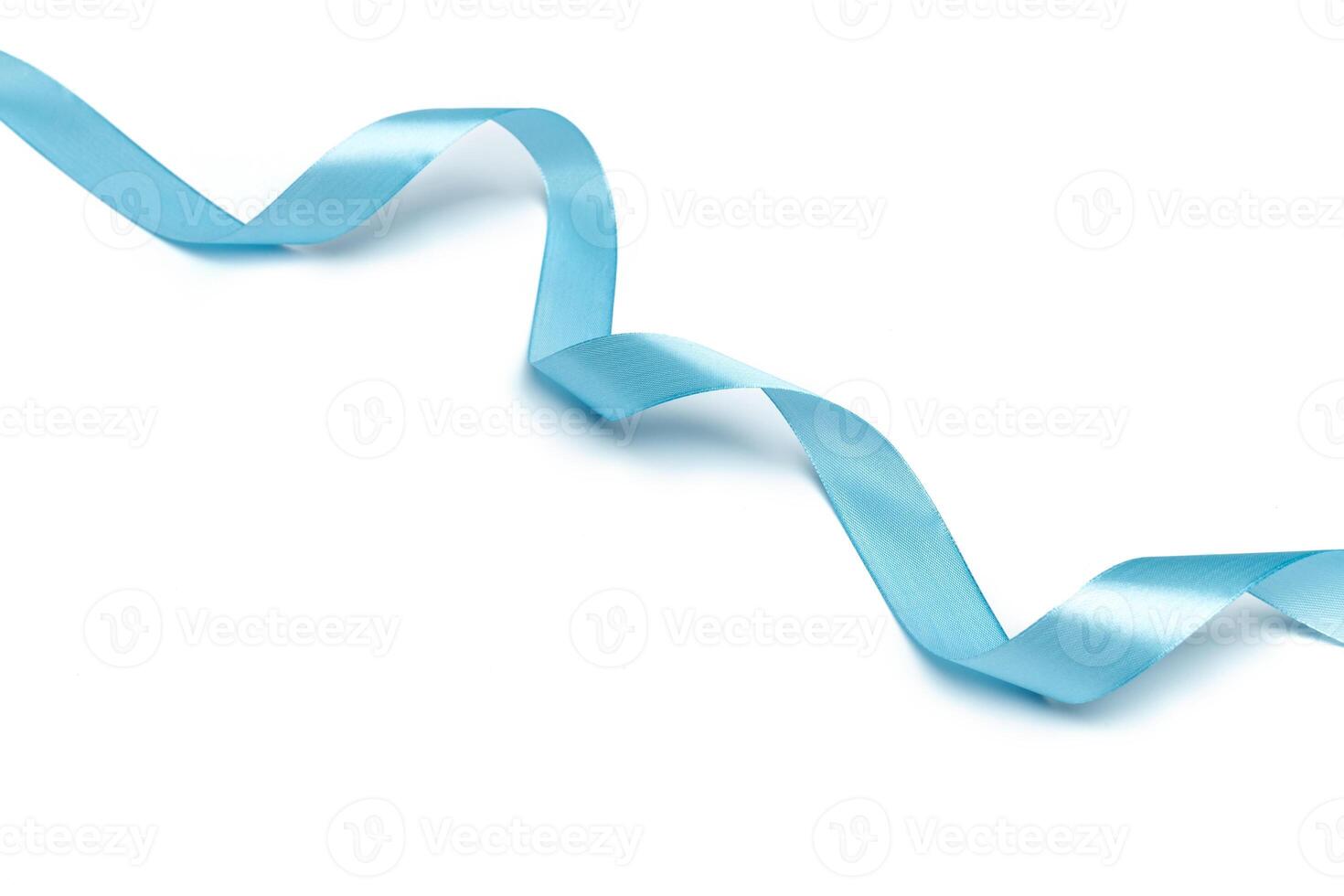 Shiny blue ribbon isolated on white photo
