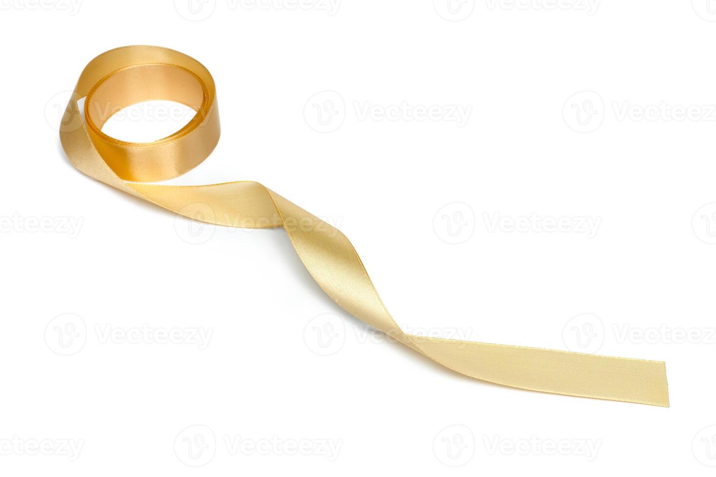 Golden ribbon collection isolated on white photo