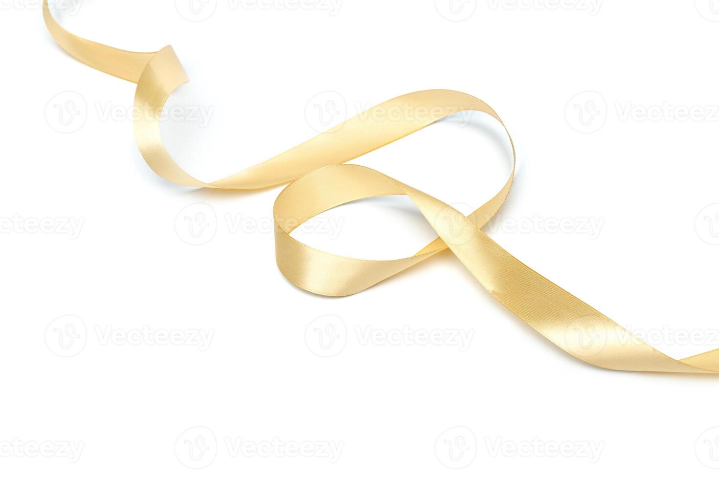 Golden ribbon collection isolated on white photo