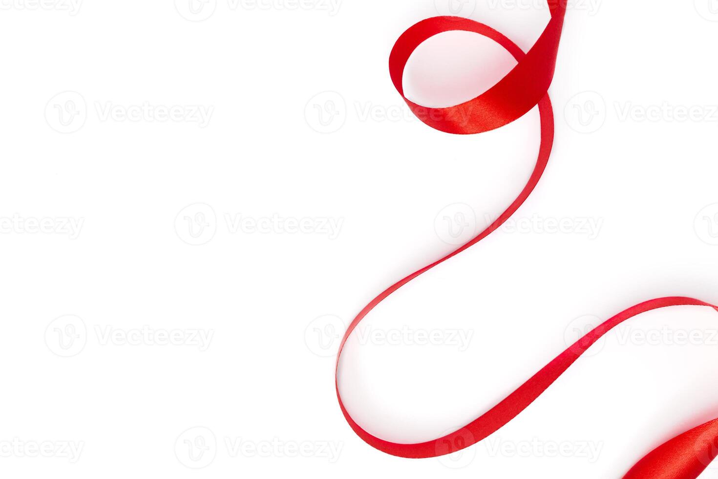 Red ribbon collection isolated on white photo