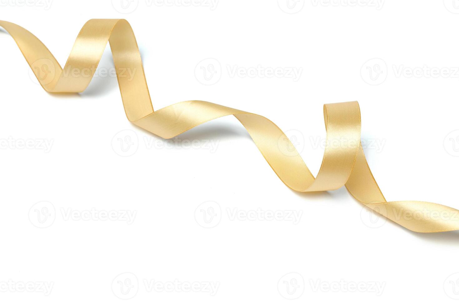 Golden ribbon collection isolated on white photo