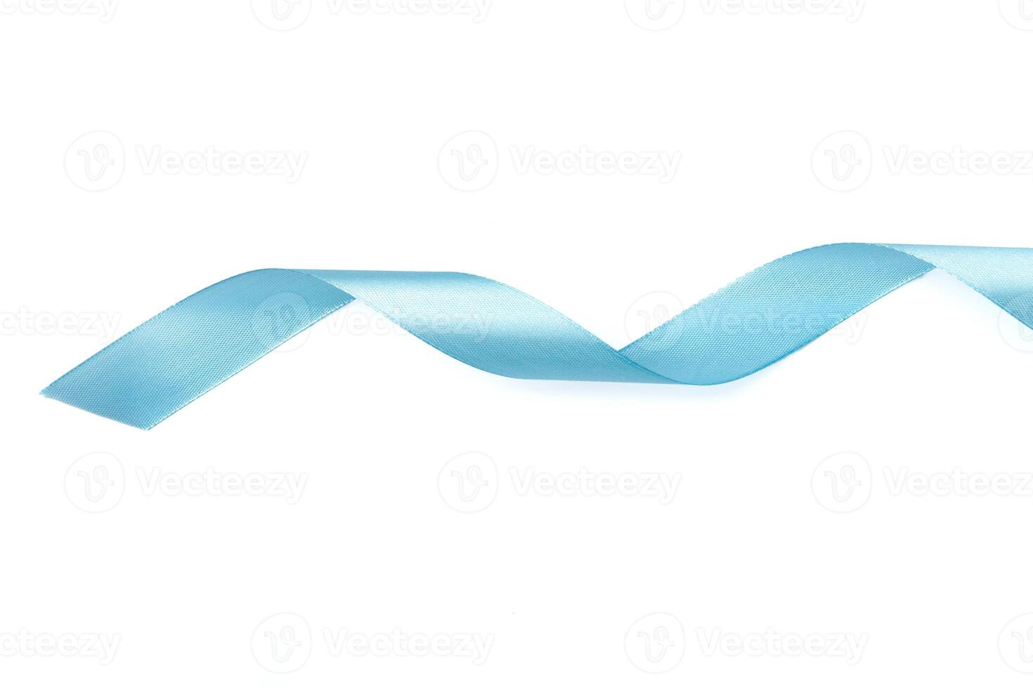 Shiny blue ribbon isolated on white photo