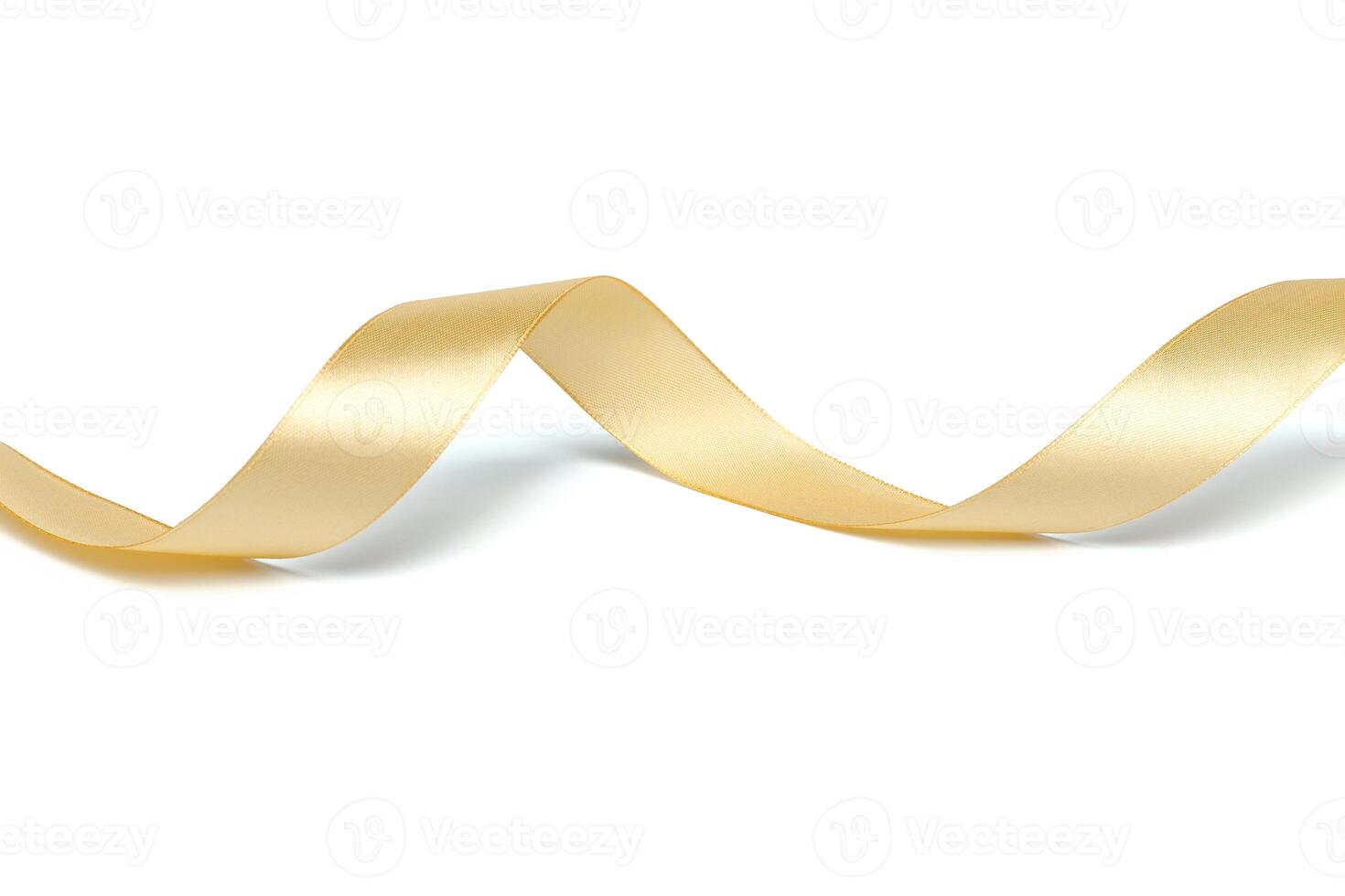 Golden ribbon collection isolated on white photo