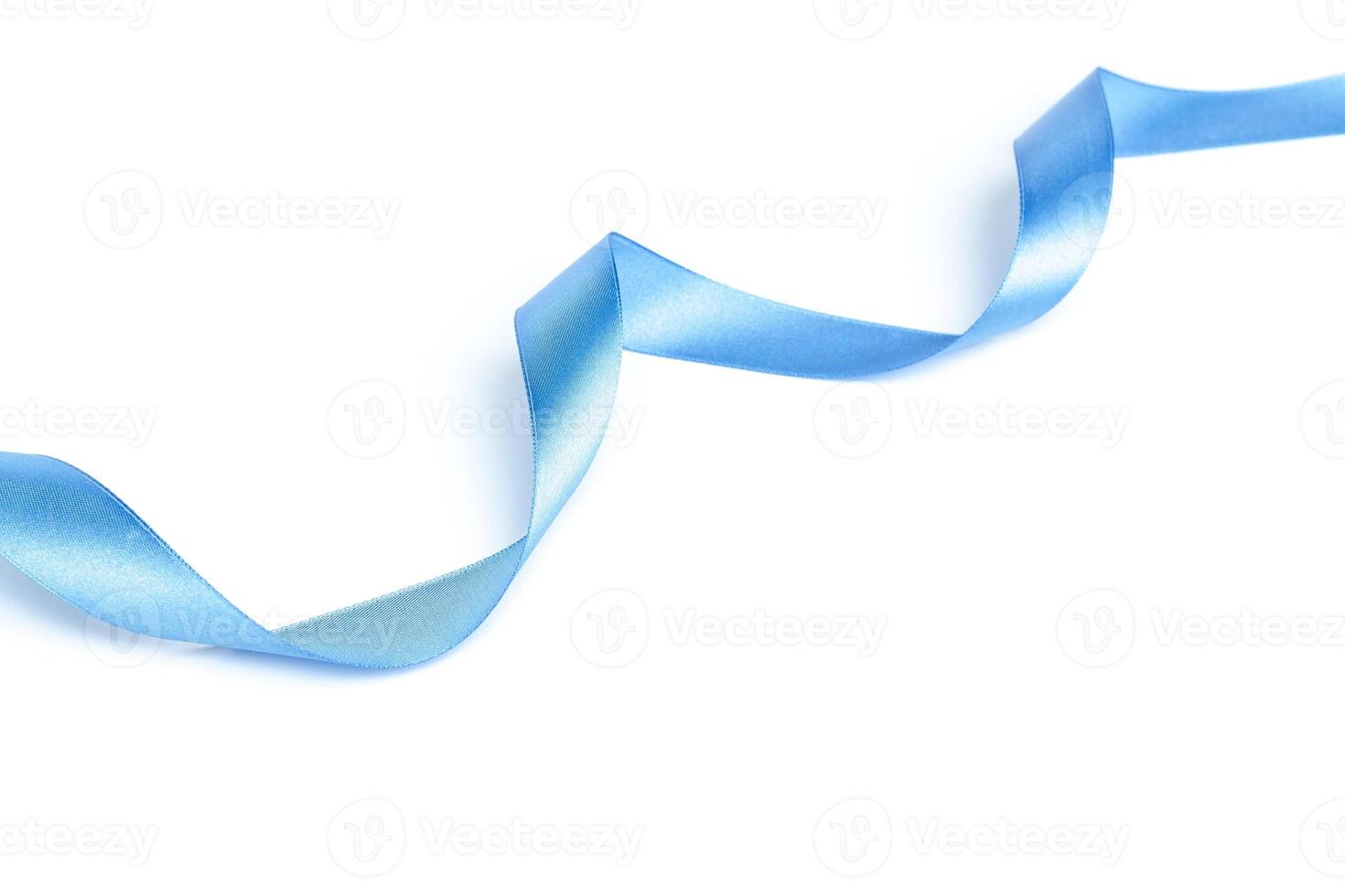 Shiny blue ribbon isolated on white photo