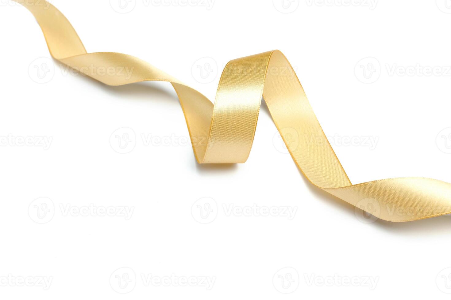 Golden ribbon collection isolated on white photo