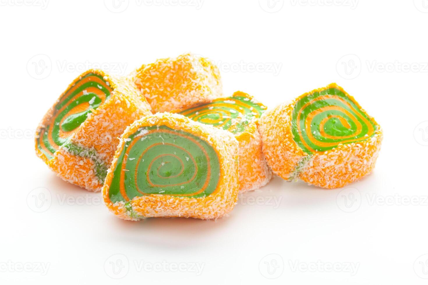 Tasty Turkish delight isolated on white photo