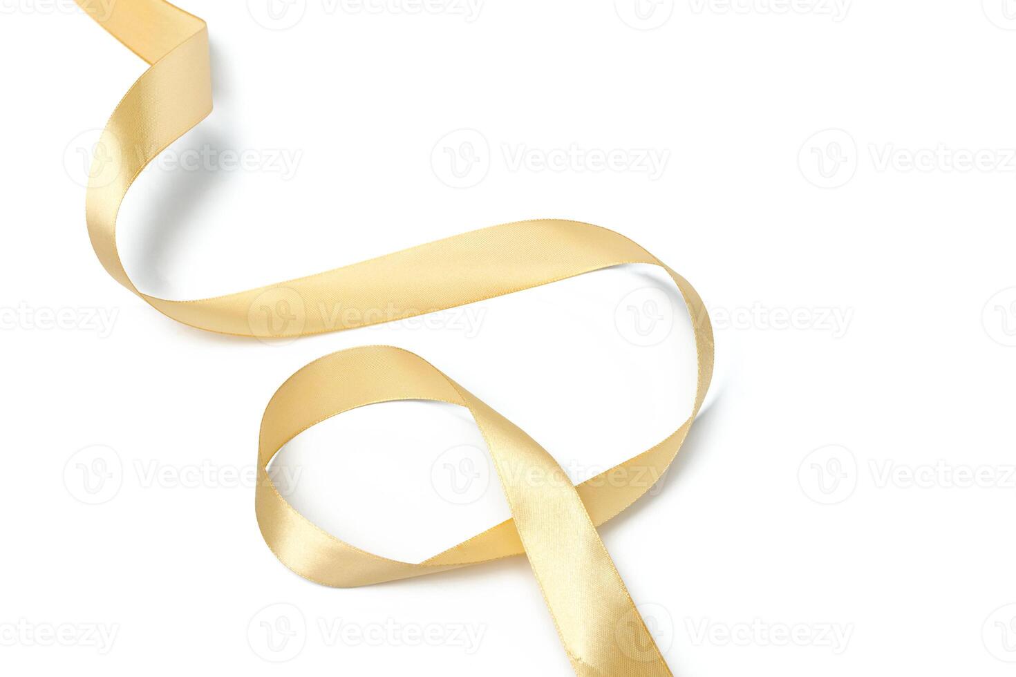 Golden ribbon collection isolated on white photo