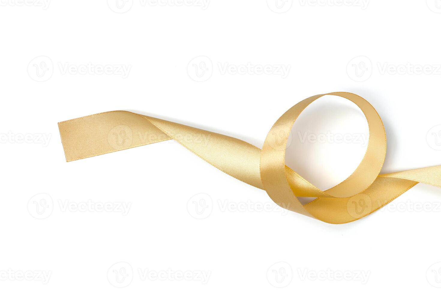 Golden ribbon collection isolated on white photo