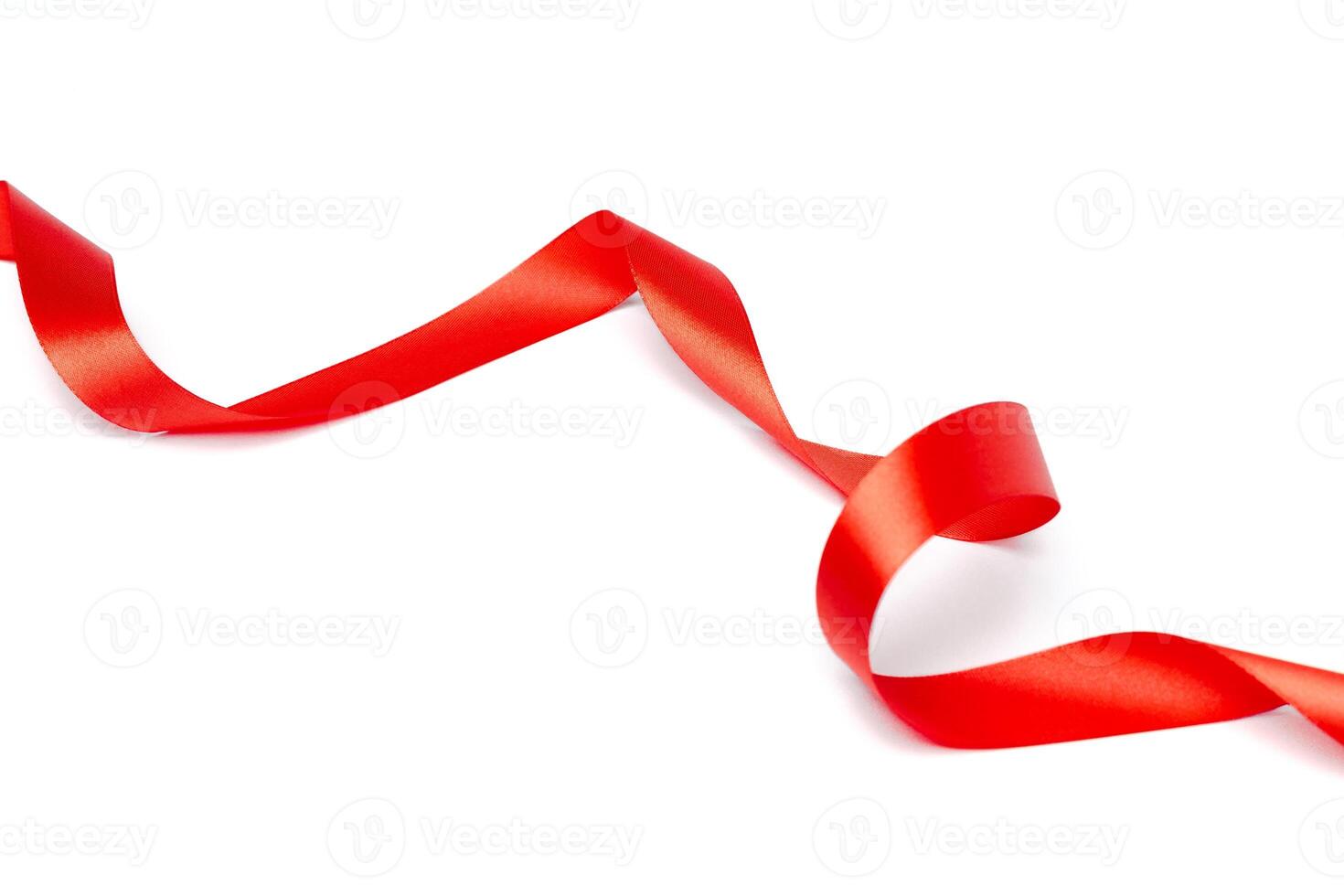 Red ribbon collection isolated on white photo
