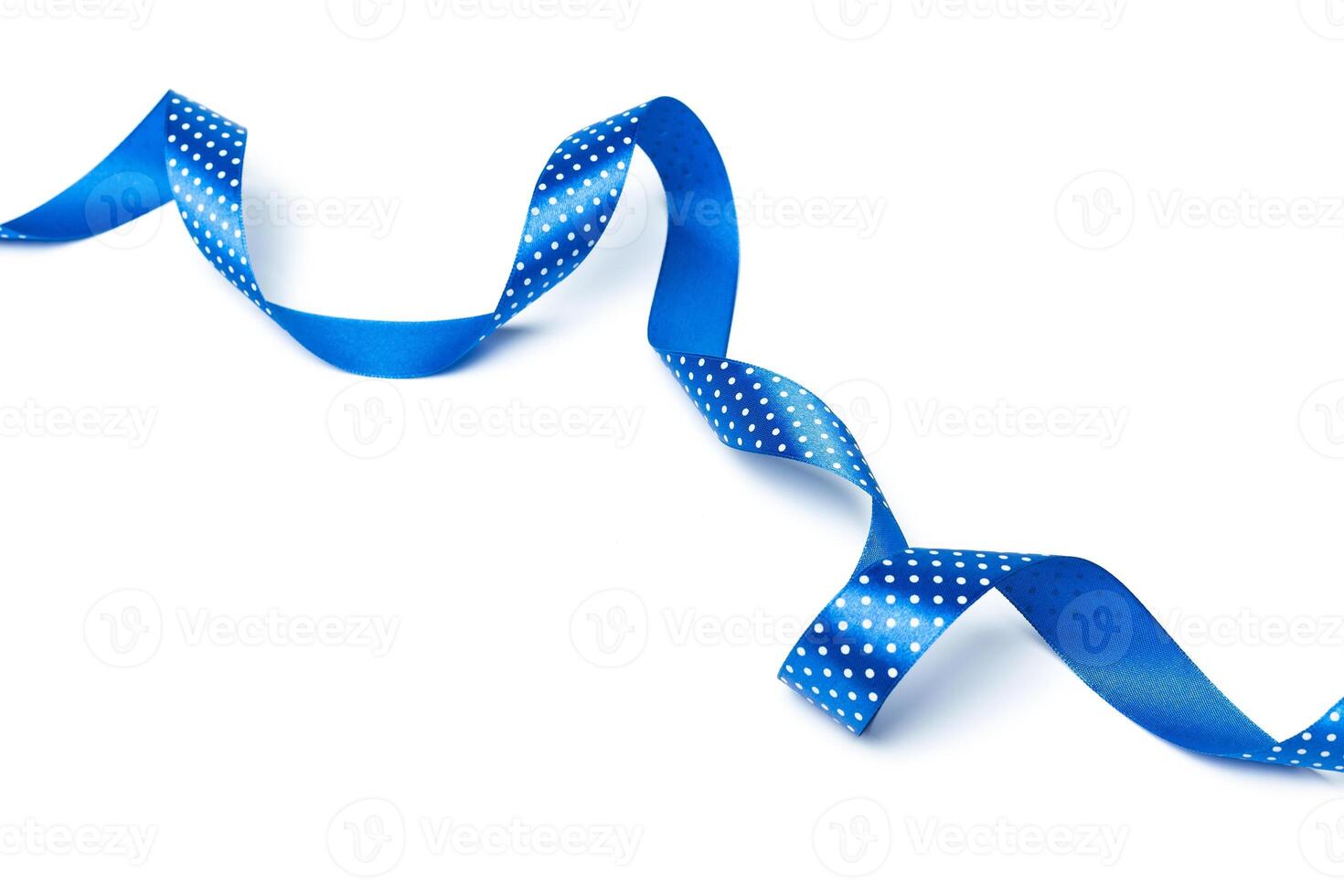 Shiny blue ribbon isolated on white photo