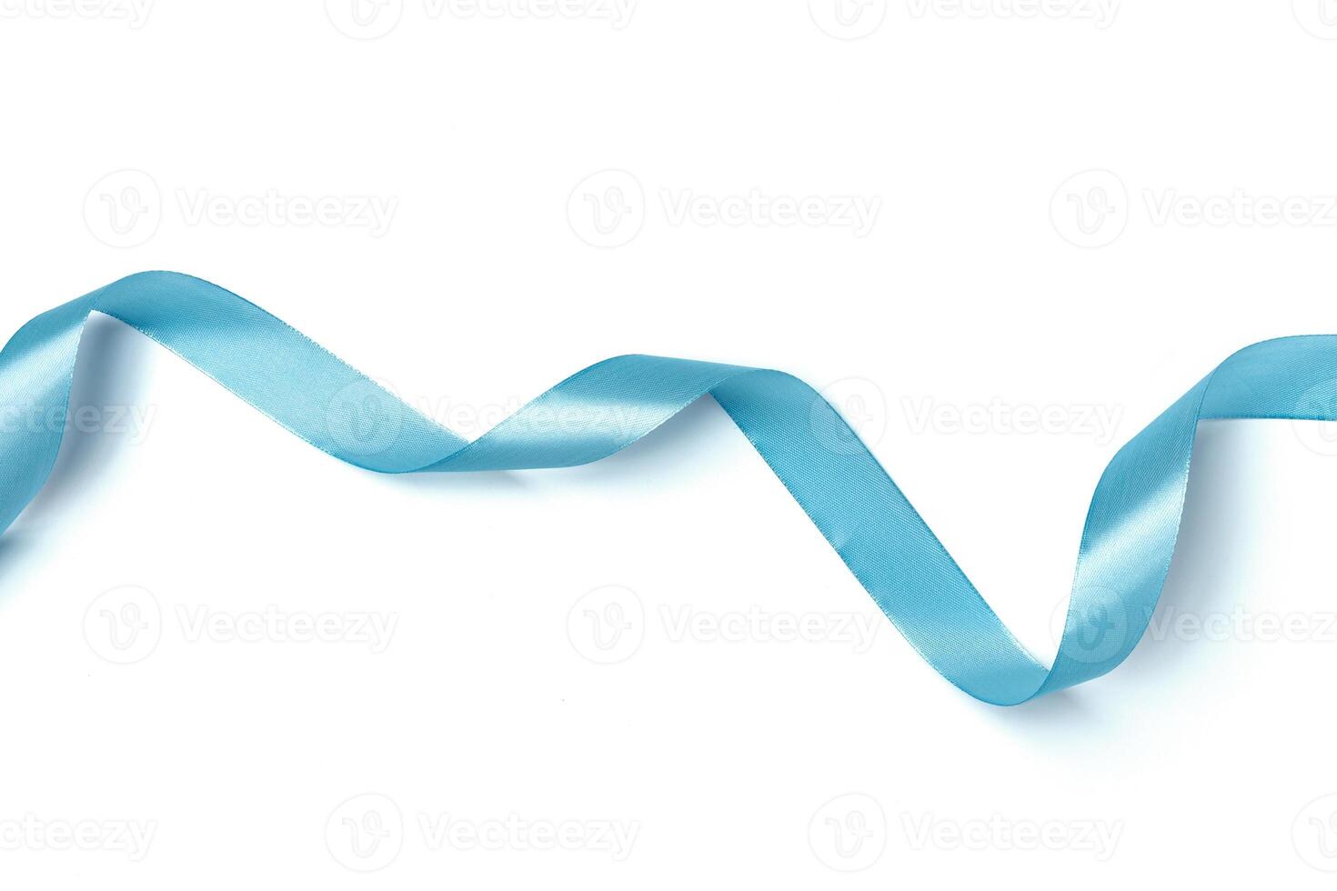 Shiny blue ribbon isolated on white photo