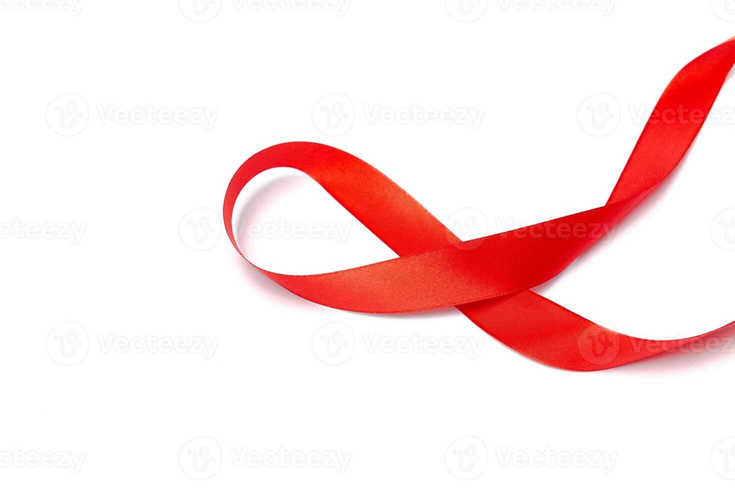 Red ribbon collection isolated on white photo