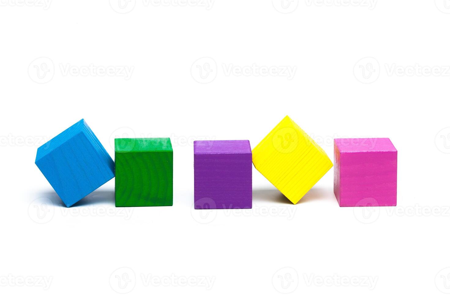 colored children cubes on white isolated background photo