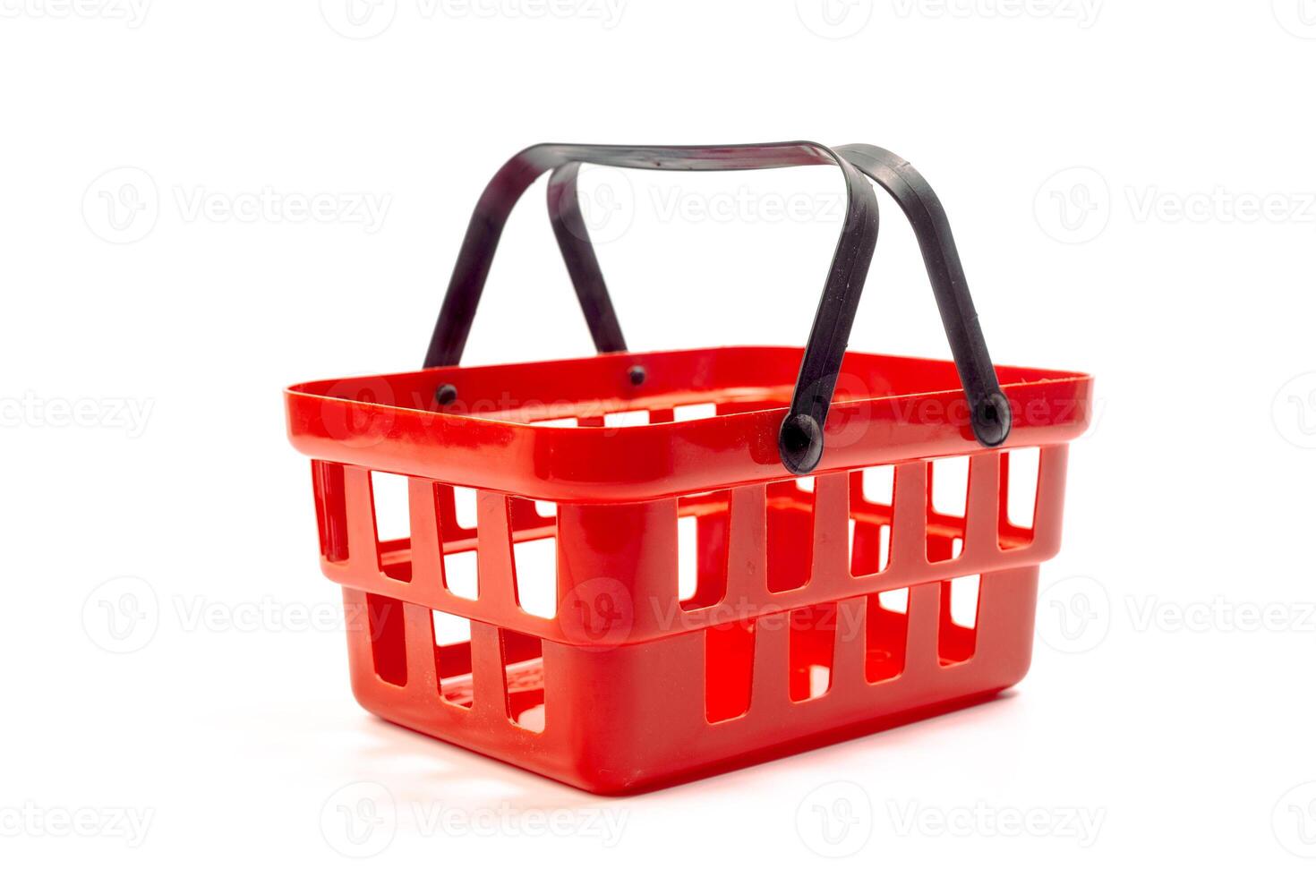 Empty shopping basket isolated on white background photo