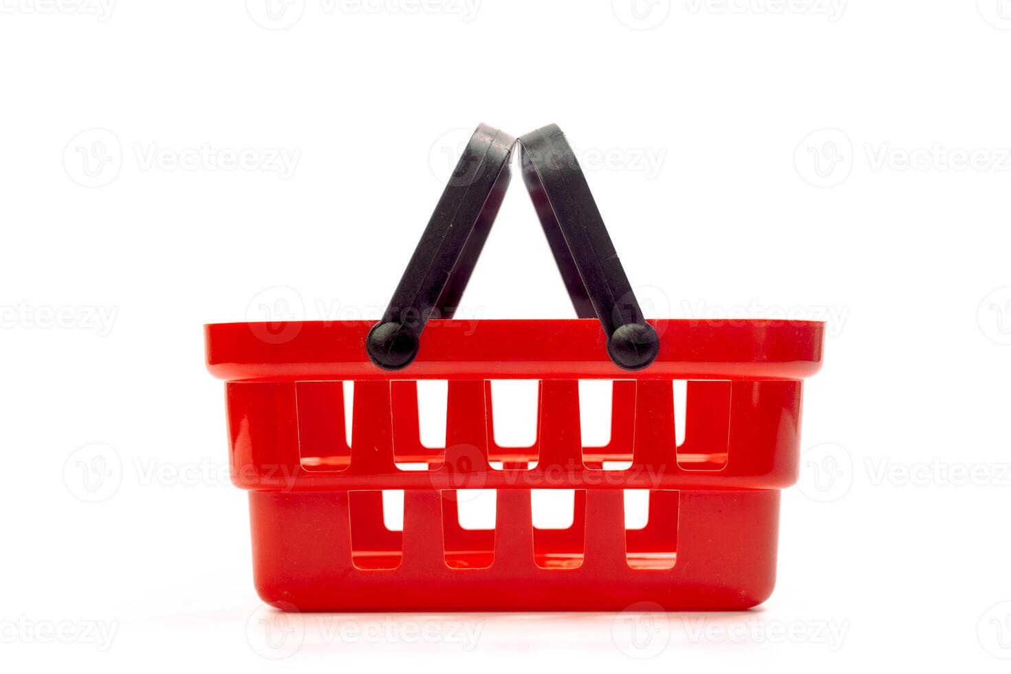 Empty shopping basket isolated on white background photo