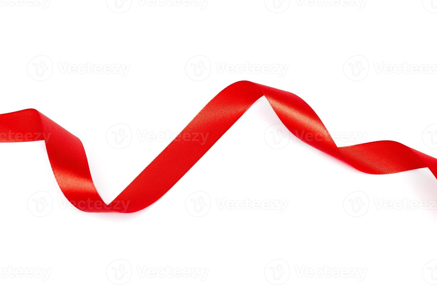 Red ribbon collection isolated on white photo