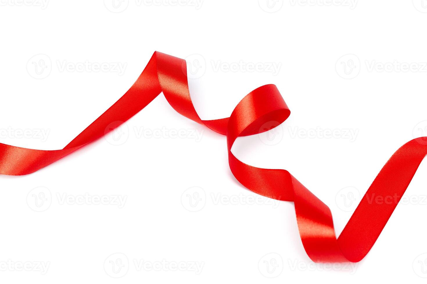 Red ribbon collection isolated on white photo