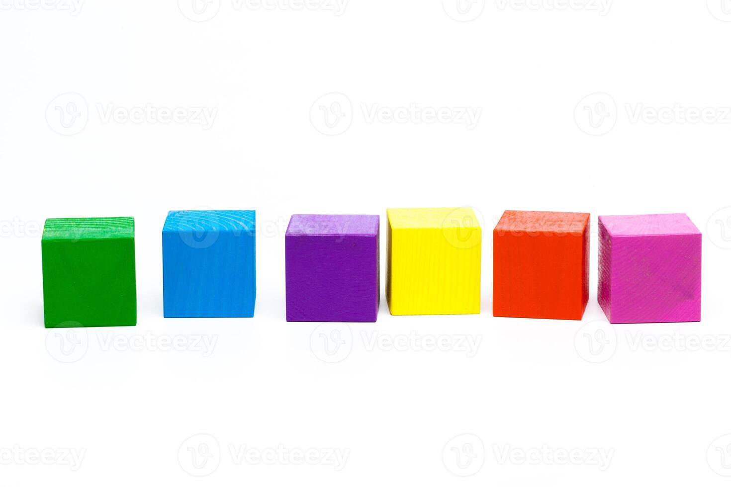 colored children cubes on white isolated background photo