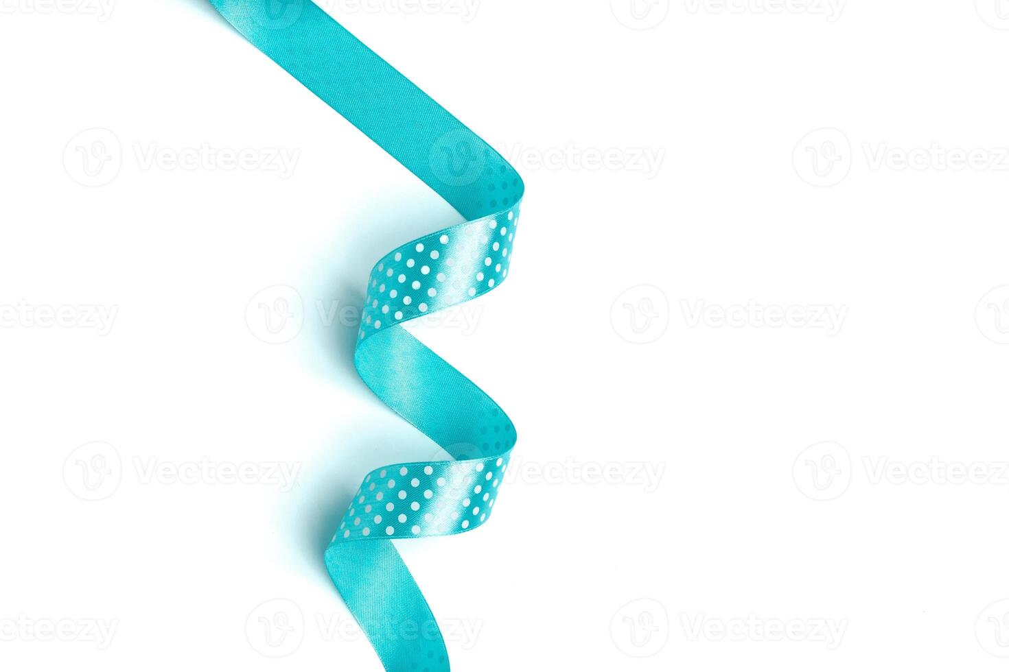 Shiny blue ribbon isolated on white photo
