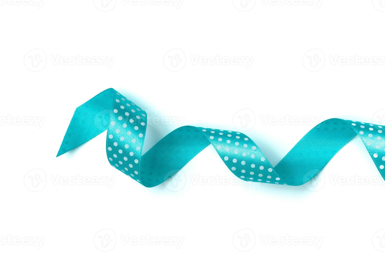 Shiny blue ribbon isolated on white photo