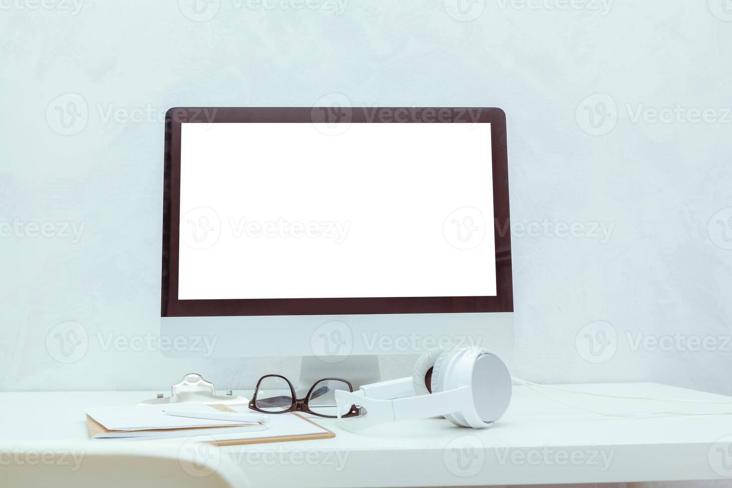 working table with computer photo