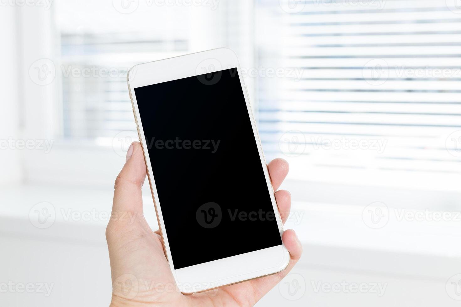mobile, smartphone with black blank screen photo