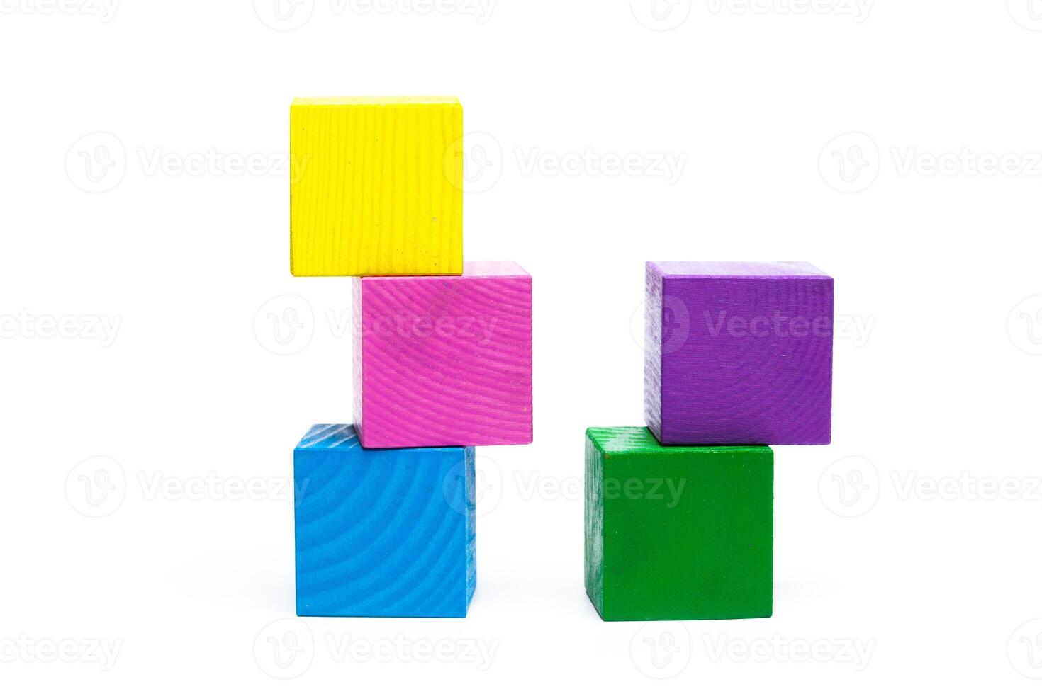 colored children cubes on white isolated background photo