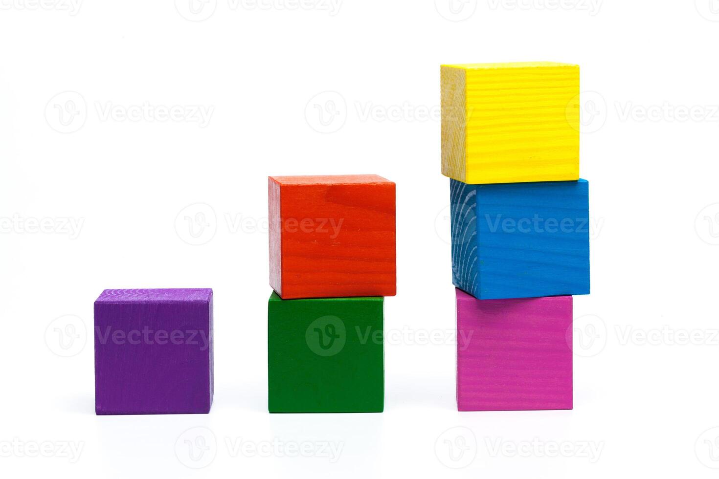 colored children cubes on white isolated background photo