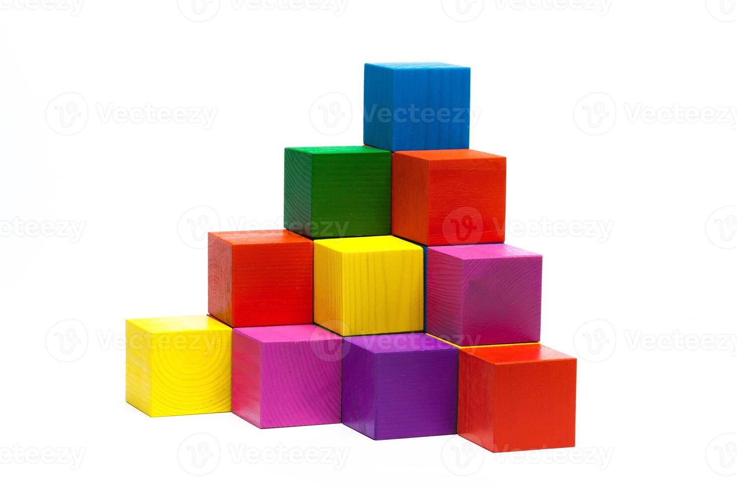 colored children cubes on white isolated background photo