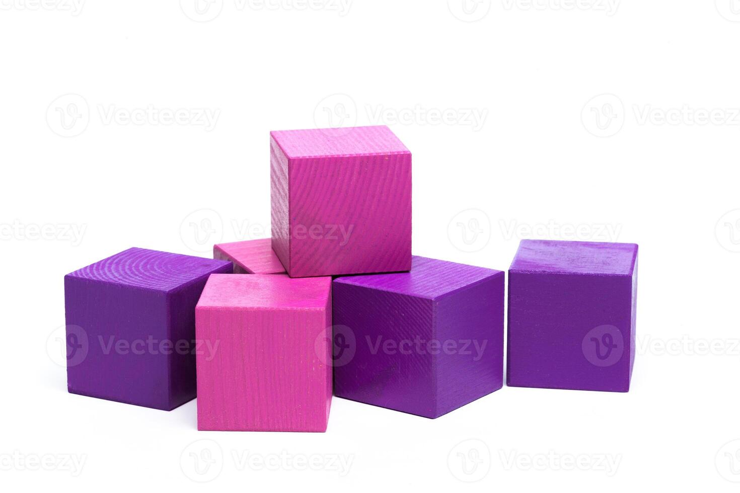 colored children cubes on white isolated background photo