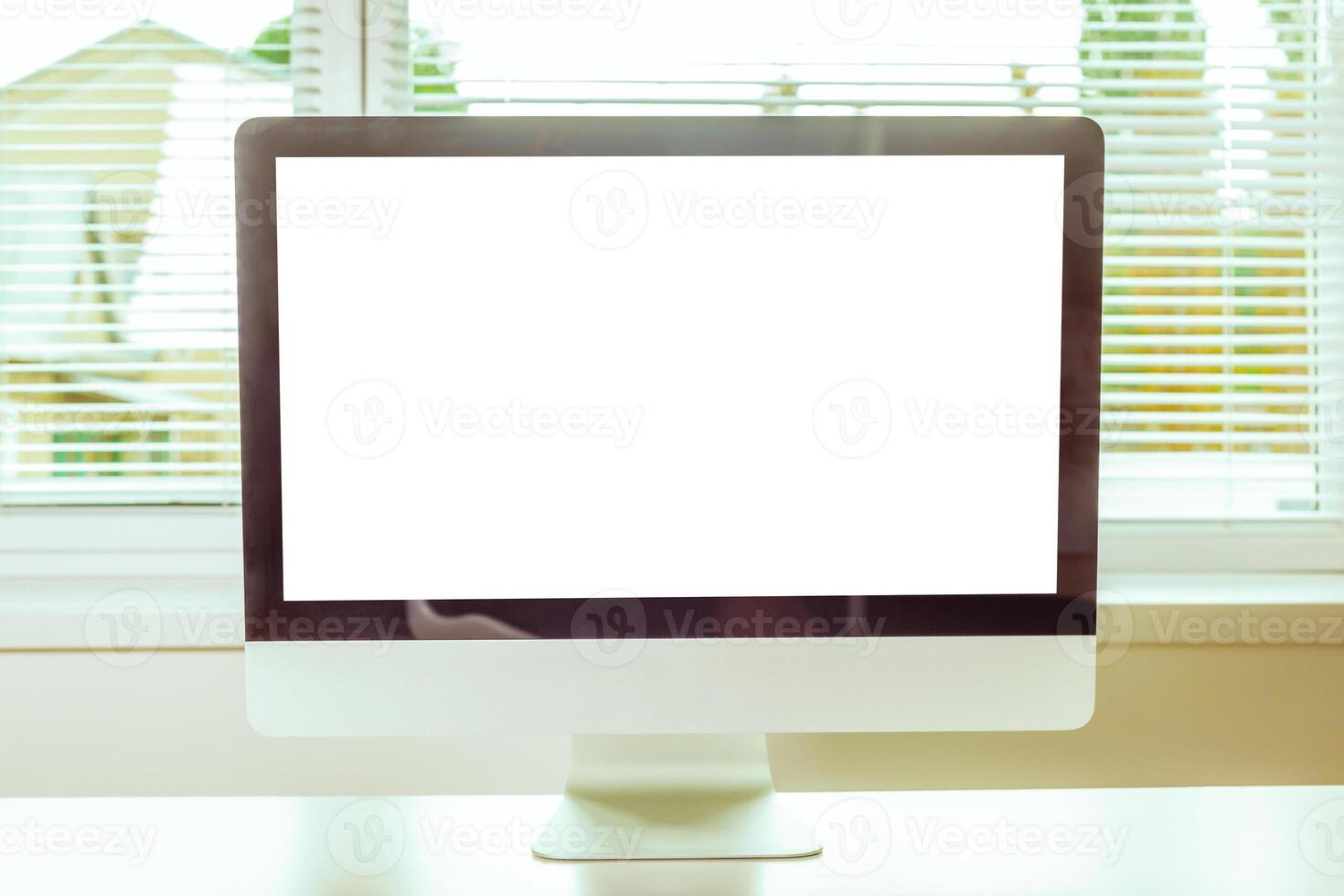 working table with computer photo