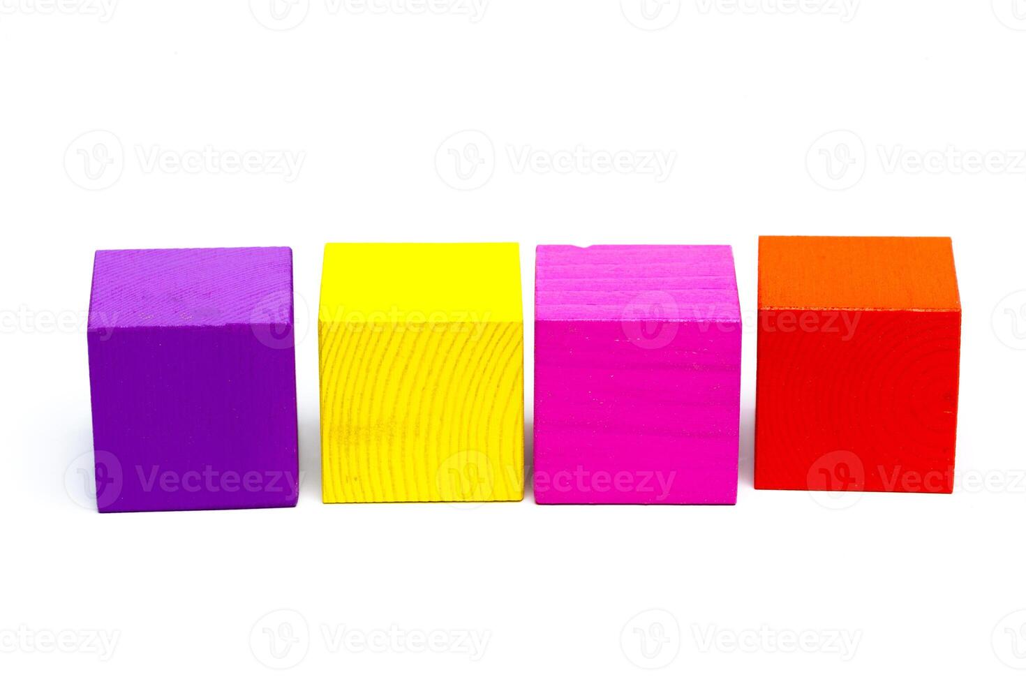 colored children cubes on white isolated background photo