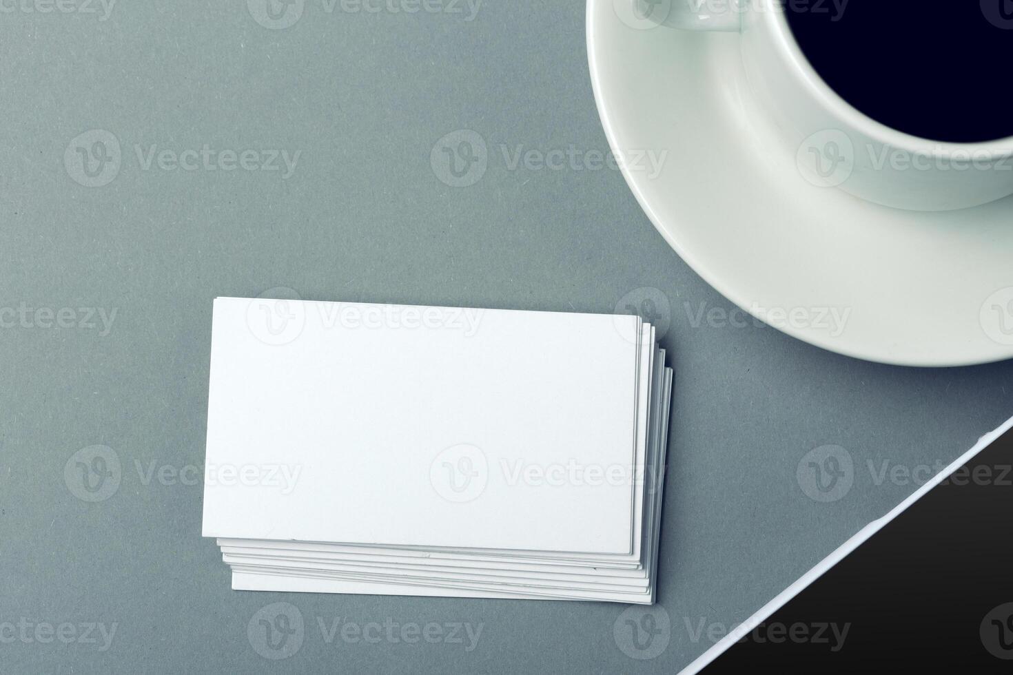 Blank card with coffee cup with space photo
