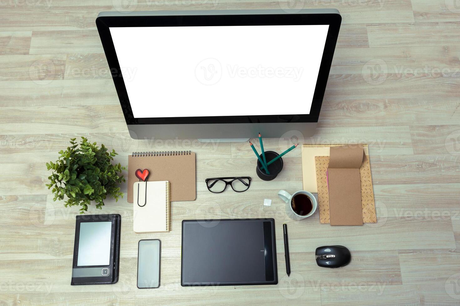 Working place of designer, close-up photo