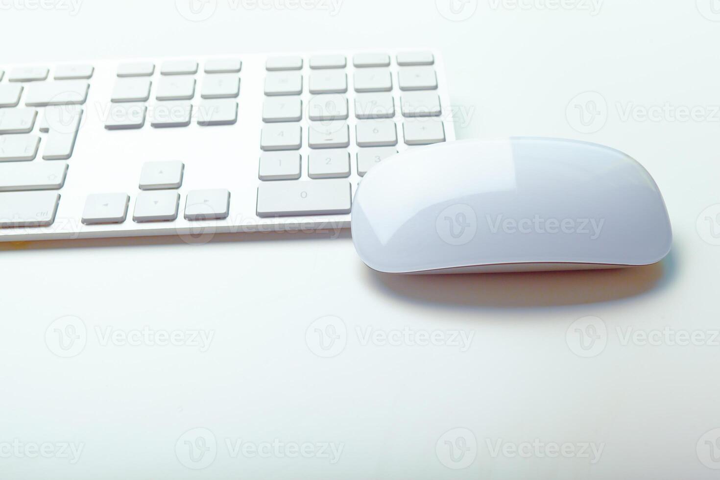 Close up image of computer office keyboard on a white background photo