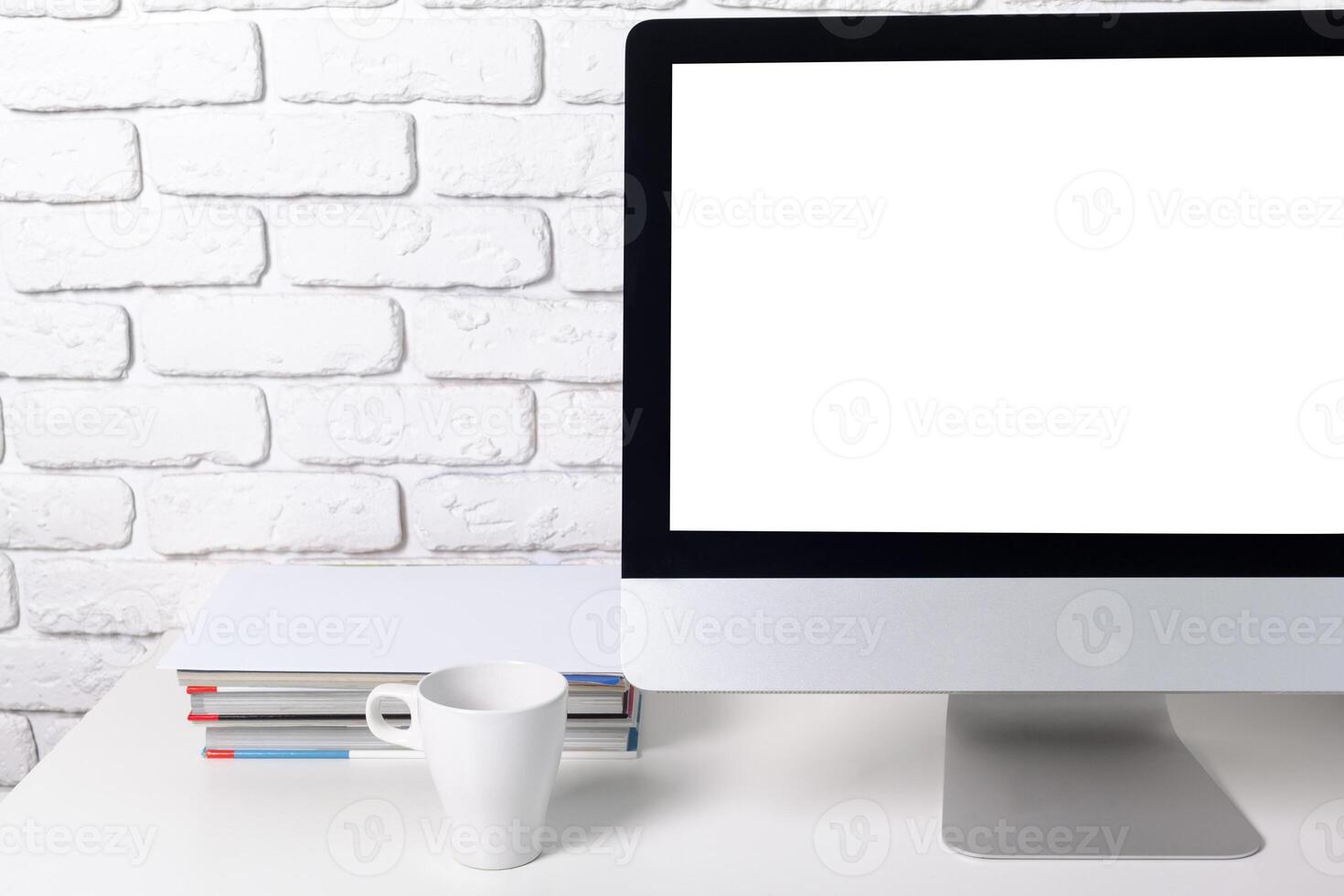 working table with computer photo