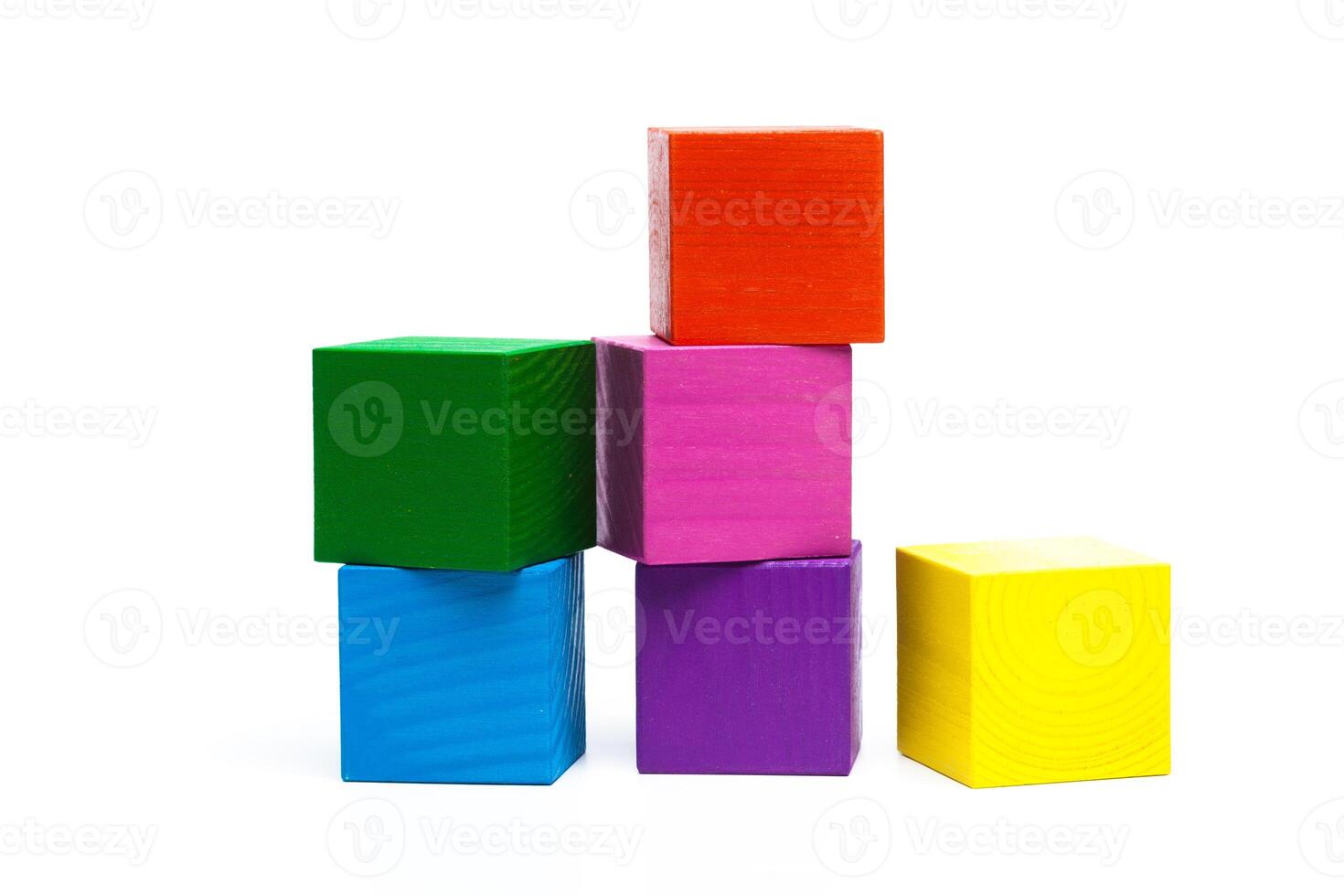 colored children cubes on white isolated background photo