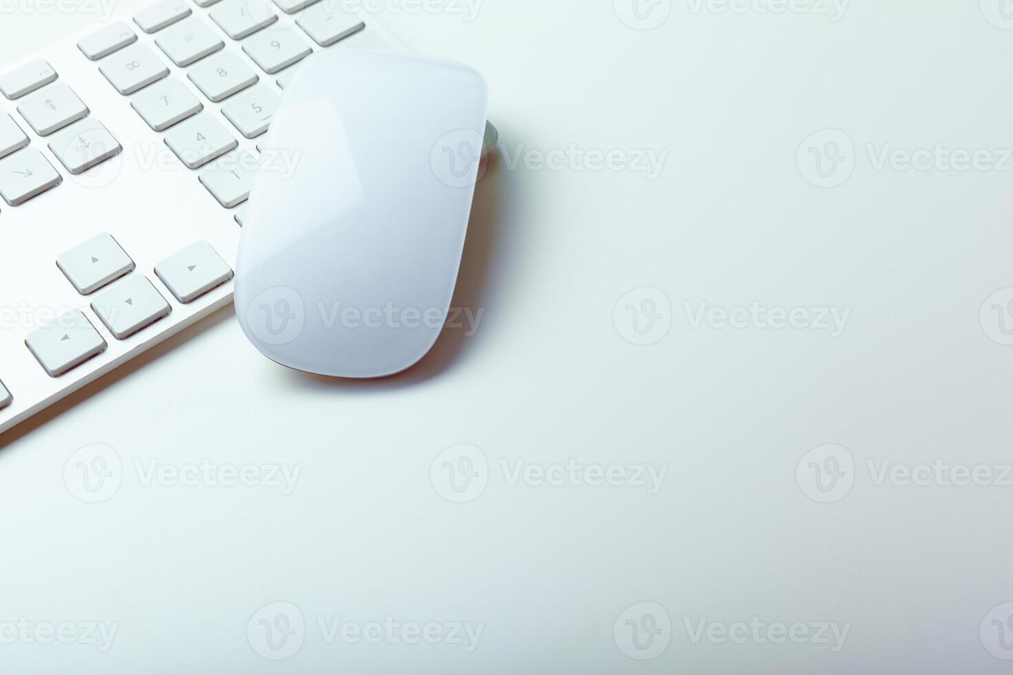 Close up image of computer office keyboard on a white background photo