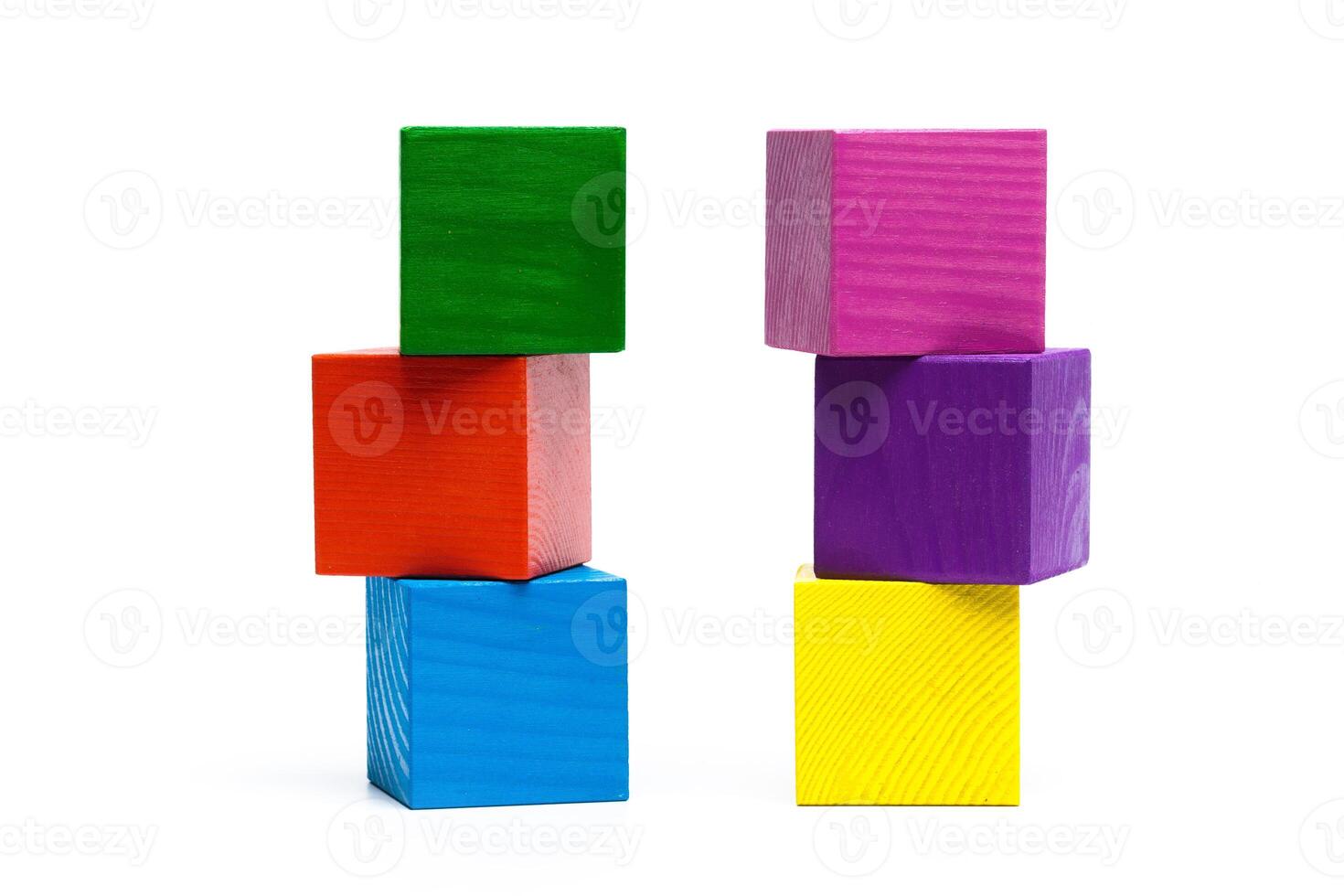 colored children cubes on white isolated background photo