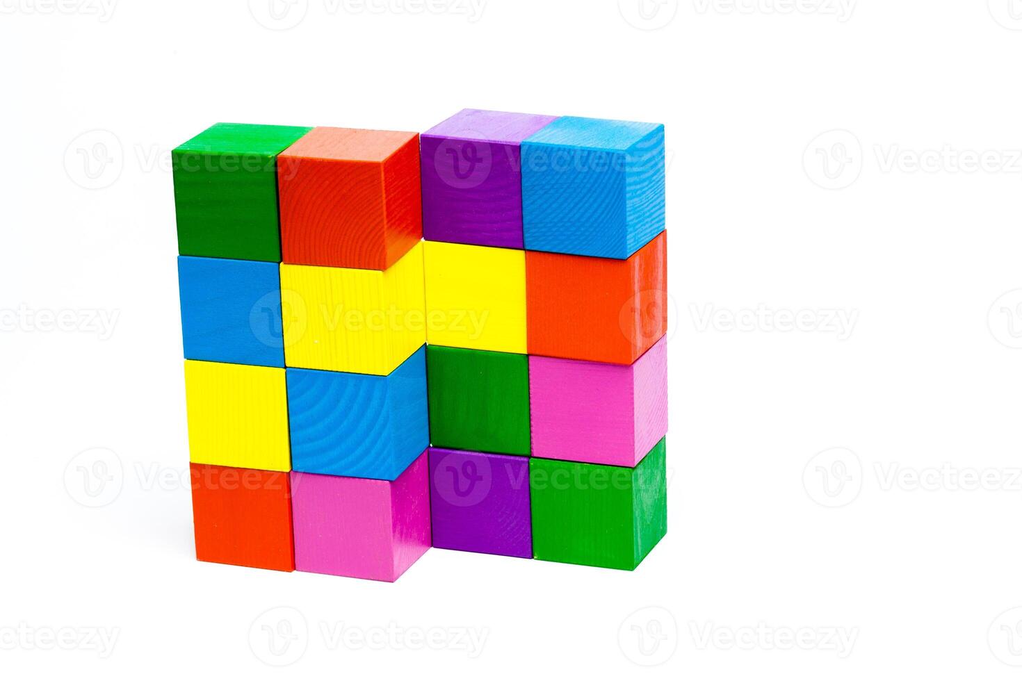 colored children cubes on white isolated background photo