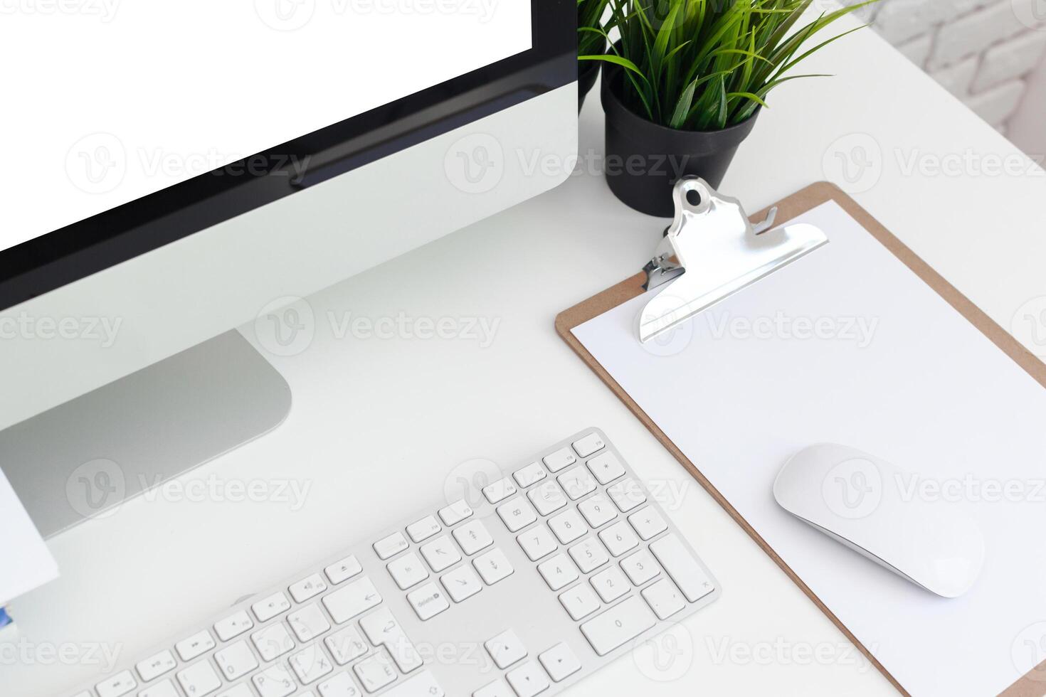 working table with computer photo