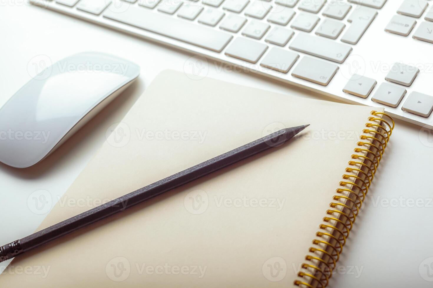 Close up image of computer office keyboard on a white background photo