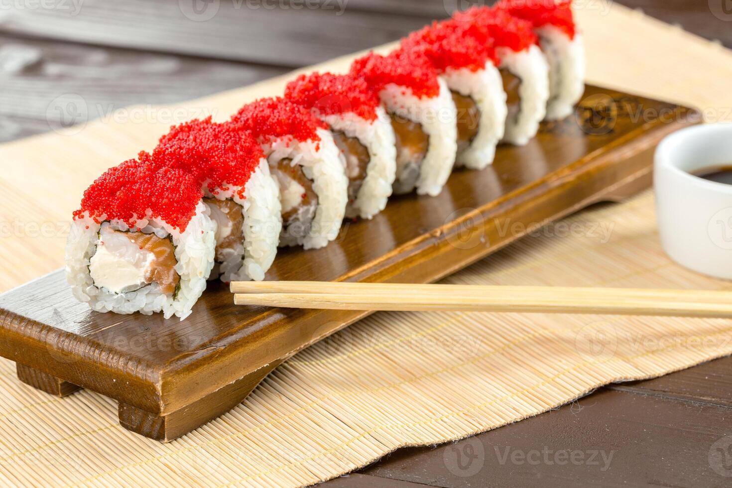 Japanese traditional food. sushi photo