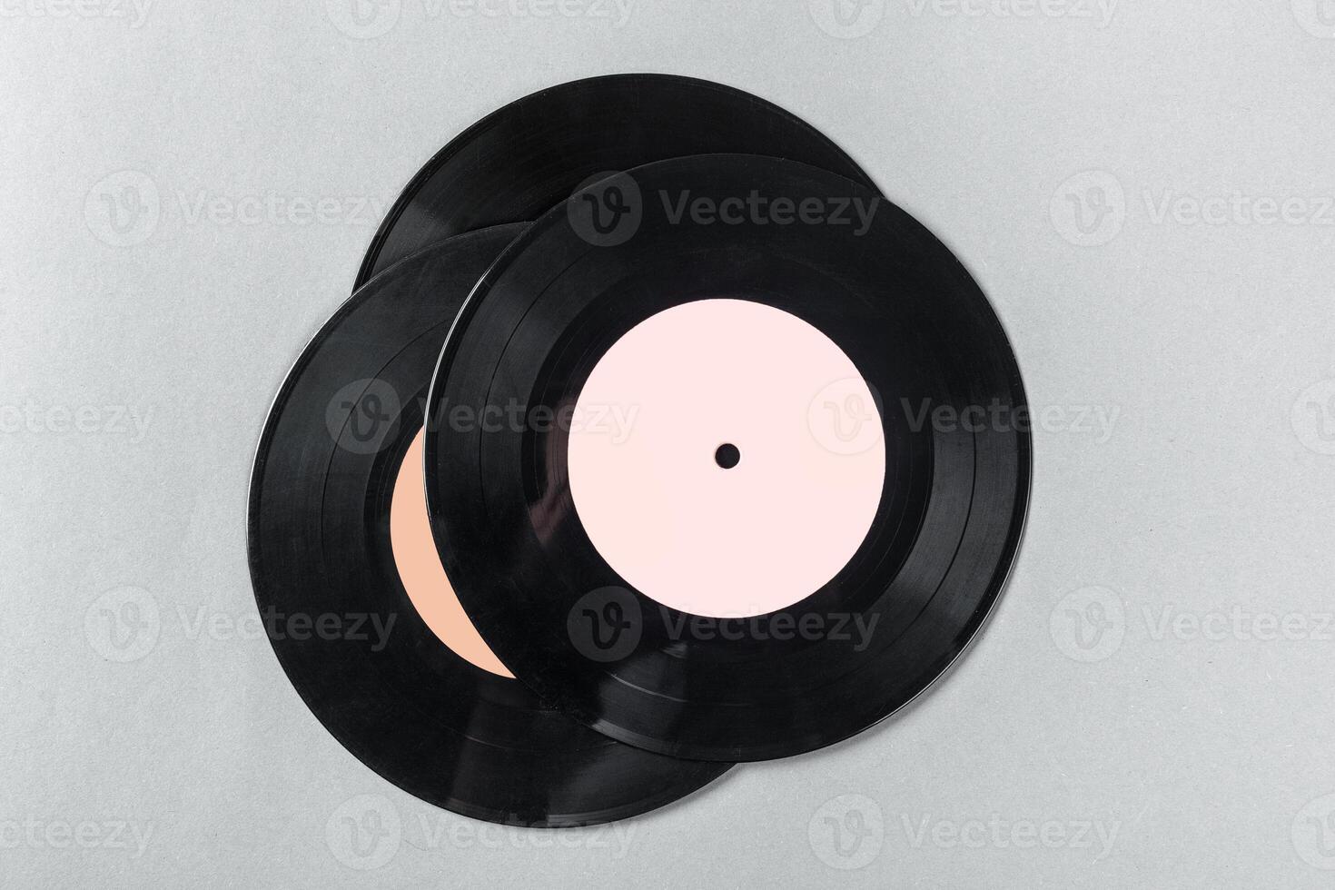 vintage vinyl on gray background photo